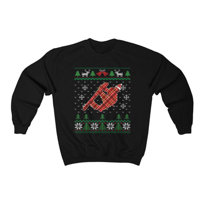 Snowboarder Santa Claus Ugly Christmas Sweatshirt, Plaid Snowboarding Shirt, Snowboard Teacher Gift, Boarding Dad & Teen Unisex Sweatshirt