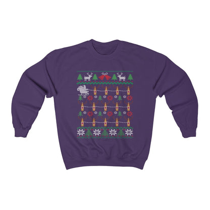 Beer Reindeer Pulling Santa Sleigh | Funny Beer Drinker Ugly Christmas Sweatshirt | Craft Beer Lover Gift | Christmas Brewing Shirt