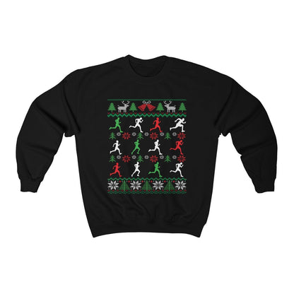Funny Running Ugly Christmas Sweatshirt for Men | Track & Field Runner | 5k Marathon Run Shirt | Running Dad Grandpa