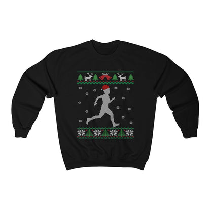 Funny Running Ugly Christmas Sweatshirt | Track & Field Runner | 5k Marathon Run Shirt | Running Dad Grandpa