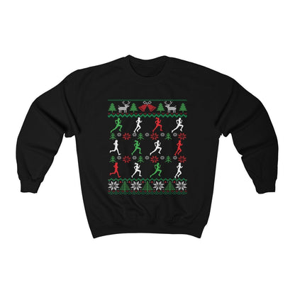 Funny Female Running Ugly Christmas Sweatshirt for Women | Track & Field Runner | 5k Marathon Run Shirt | Running Girl Mom