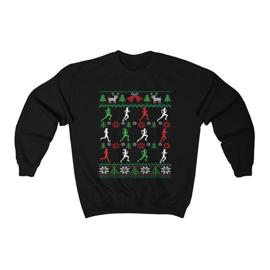 Funny Female Running Ugly Christmas Sweatshirt for Women | Track & Field Runner | 5k Marathon Run Shirt | Running Girl Mom