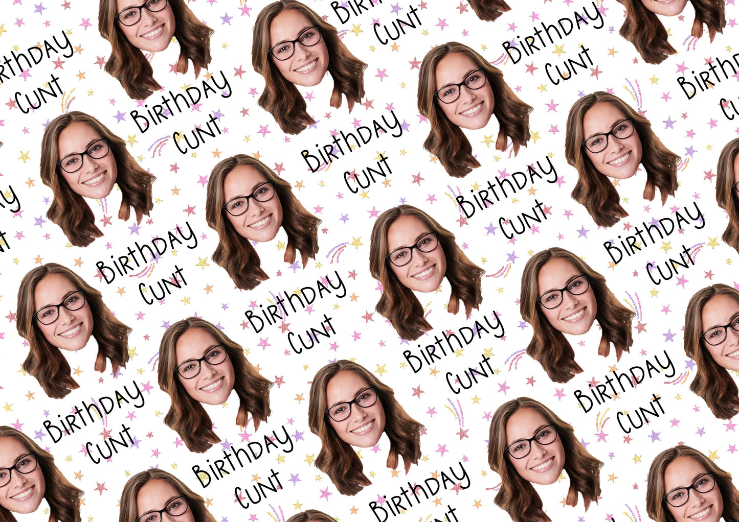 Personalised A3 Birthday Wrapping Paper, Birthday Twat, Profanity Paper, Custom Gift Wrap, Customised Swearing Wrapping Paper.