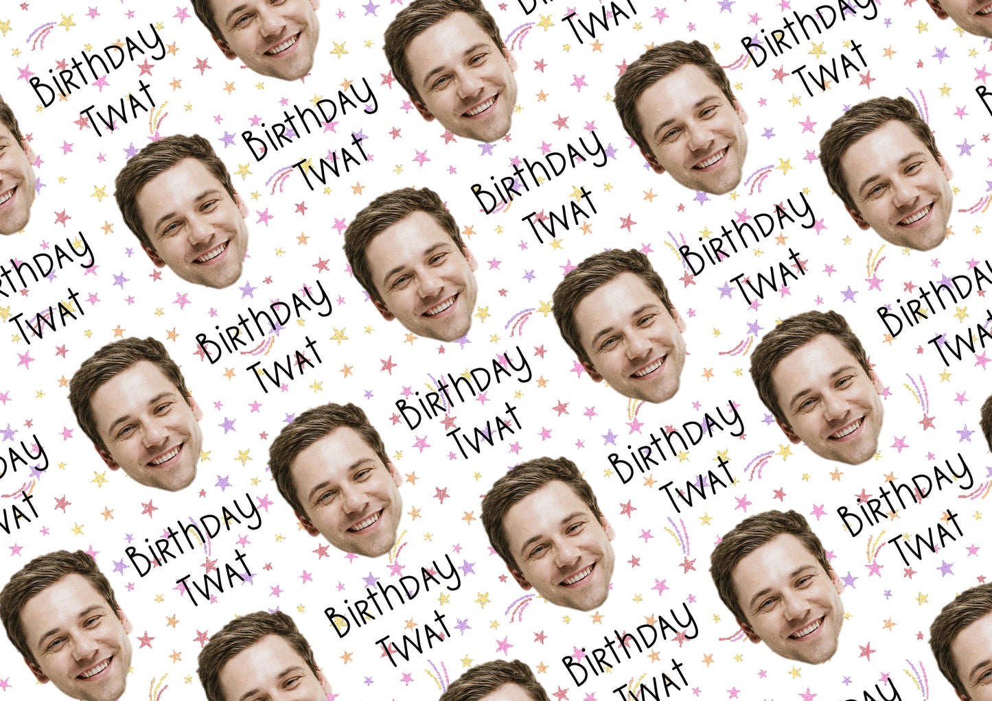 Personalised A3 Birthday Wrapping Paper, Birthday Twat, Profanity Paper, Custom Gift Wrap, Customised Swearing Wrapping Paper.