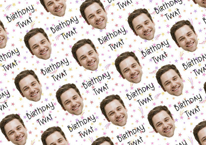 Personalised A3 Birthday Wrapping Paper, Birthday Twat, Profanity Paper, Custom Gift Wrap, Customised Swearing Wrapping Paper.