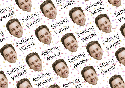 Personalised A3 Birthday Wrapping Paper, Birthday Wanker, Profanity Paper, Custom Gift Wrap, Customised Swearing Wrapping Paper.