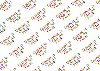 Personalised A3 Birthday Wrapping Paper, Birthday Paper, Profanity Paper, Custom Gift Wrap, Customised Swearing Wrapping Paper, 18+, Adult.