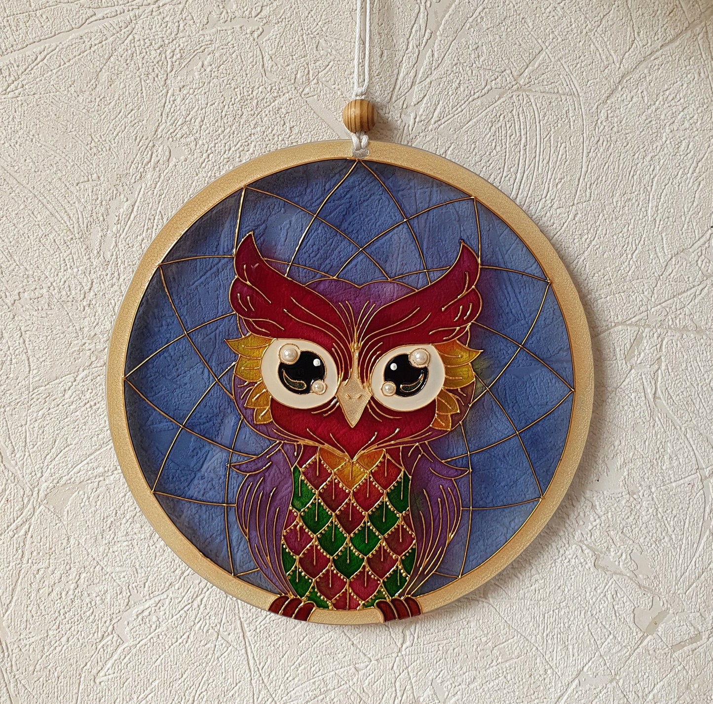 Stained Glass Owl decor Suncatcher Window Hangings