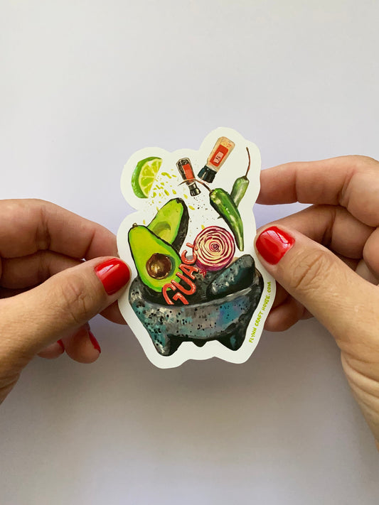 Guacamole | 4" Vinyl Sticker Decal | Waterproof  Weatherproof | Mexican Food Guac Avocado