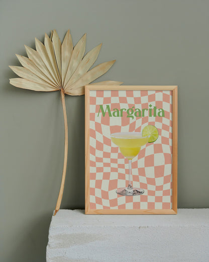Colourful Margarita Cocktail Print - Retro, 70s Aesthetic, Bright Pastels, On Trend Fashion Prints, Bar Poster, Kitchen Prints, Funky Print
