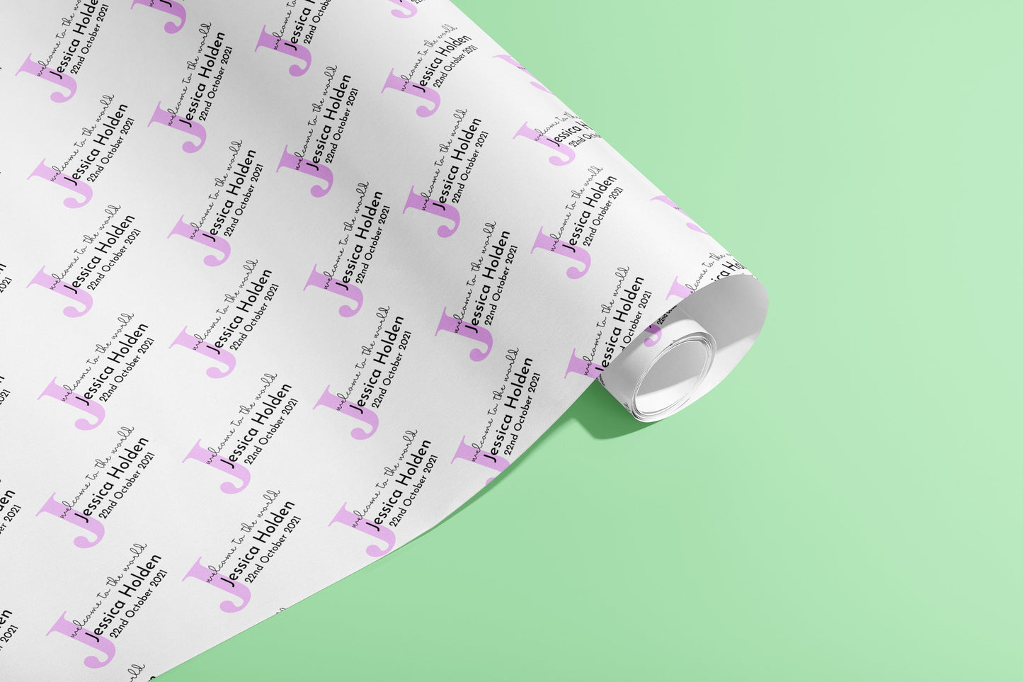 Personalised Newborn Wrapping Paper, Gift Wrap, Customised, New Born, New Baby, Baby Shower, Celebration, Girl, Pink, New Parents, Paper