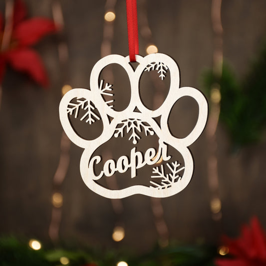 Personalized Pet Paw Ornament | Custom Dog Christmas Ornament | Cat Ornament 2025 | Stocking Name Tag