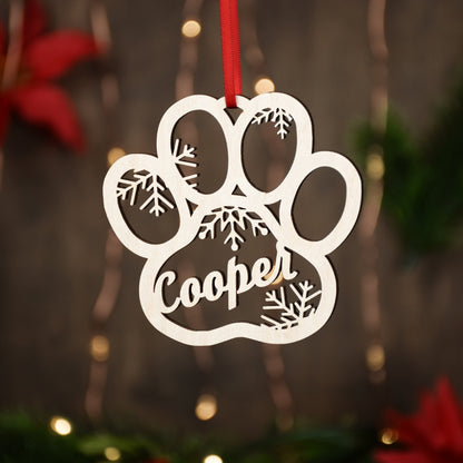 Personalized Pet Paw Ornament | Custom Dog Christmas Ornament | Cat 2025 Ornament | Dog Bone Holiday Decor