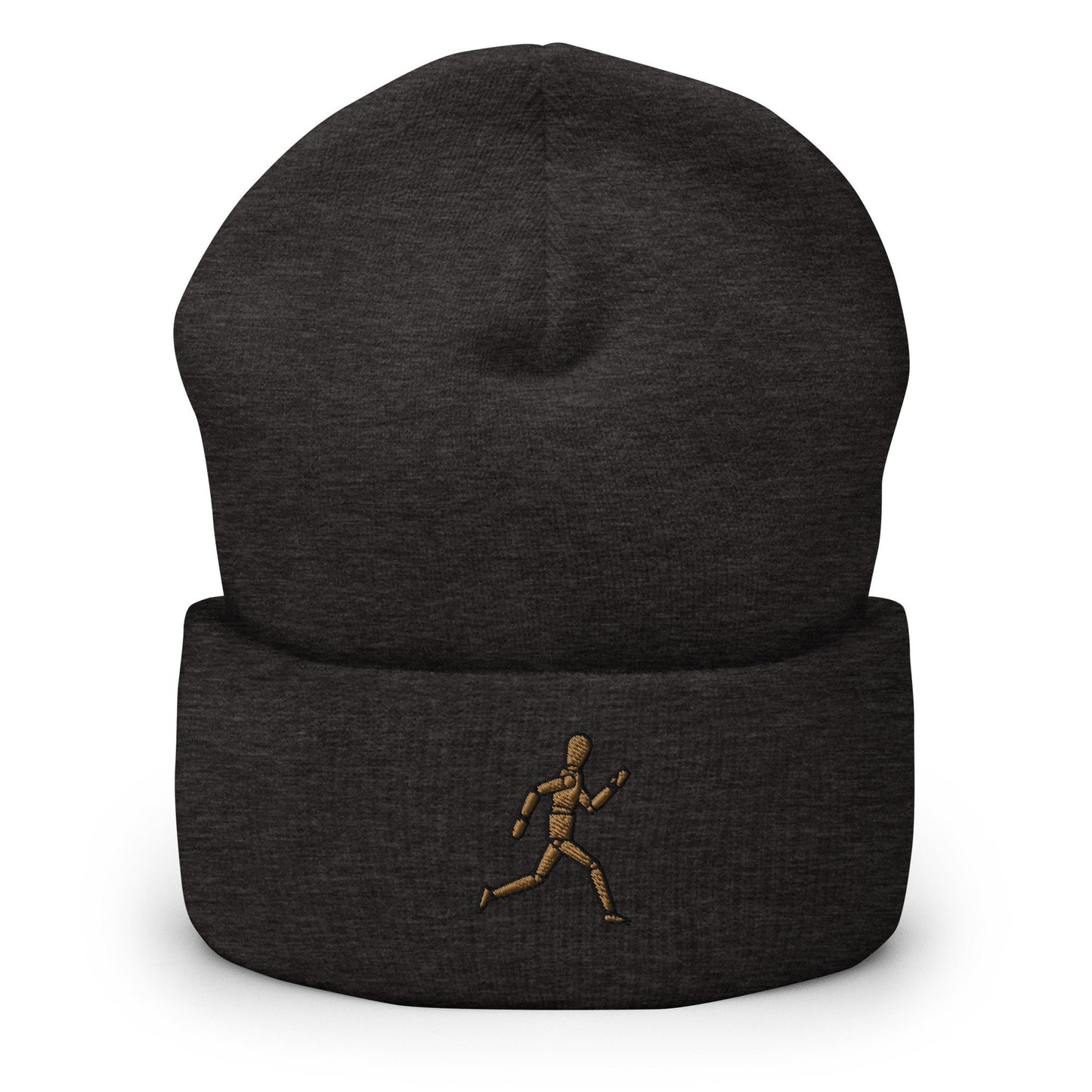 Mannequin Embroidered Beanie, Handmade Cuffed Knit Unisex Slouchy Adult Winter Hat Cap Gift