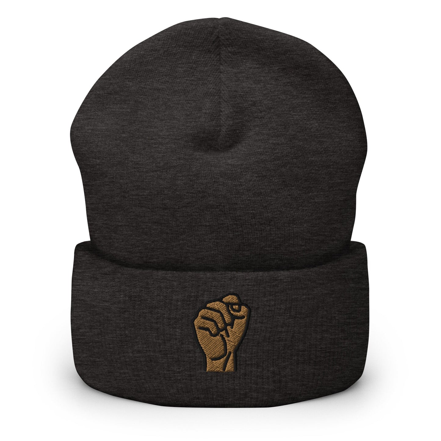BLM, Black Lives Matter, Equality, Pride Activist Fist Embroidered Beanie, Handmade Cuffed Knit Unisex Slouchy Adult Winter Hat Cap Gift