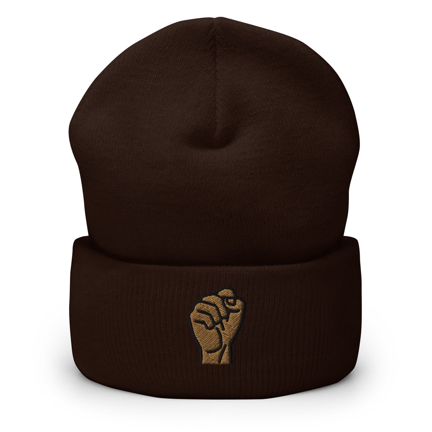 BLM, Black Lives Matter, Equality, Pride Activist Fist Embroidered Beanie, Handmade Cuffed Knit Unisex Slouchy Adult Winter Hat Cap Gift