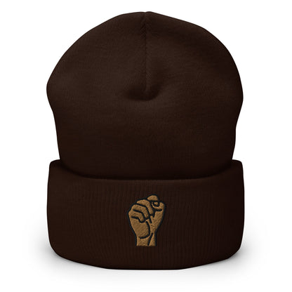 BLM, Black Lives Matter, Equality, Pride Activist Fist Embroidered Beanie, Handmade Cuffed Knit Unisex Slouchy Adult Winter Hat Cap Gift
