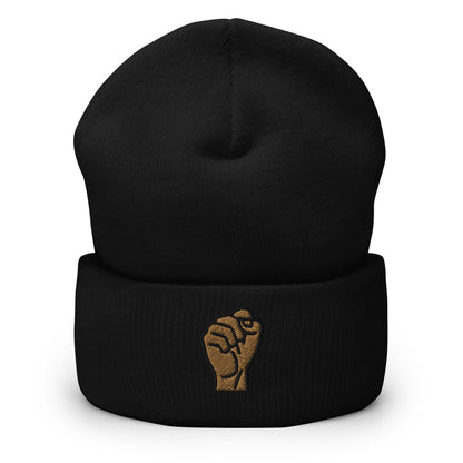 BLM, Black Lives Matter, Equality, Pride Activist Fist Embroidered Beanie, Handmade Cuffed Knit Unisex Slouchy Adult Winter Hat Cap Gift