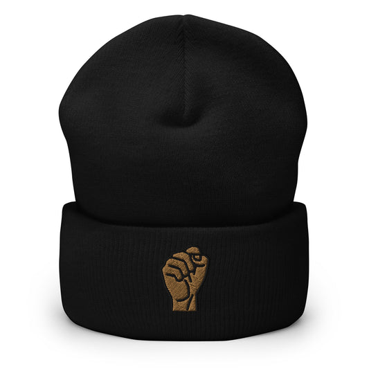 BLM, Black Lives Matter, Equality, Pride Activist Fist Embroidered Beanie, Handmade Cuffed Knit Unisex Slouchy Adult Winter Hat Cap Gift