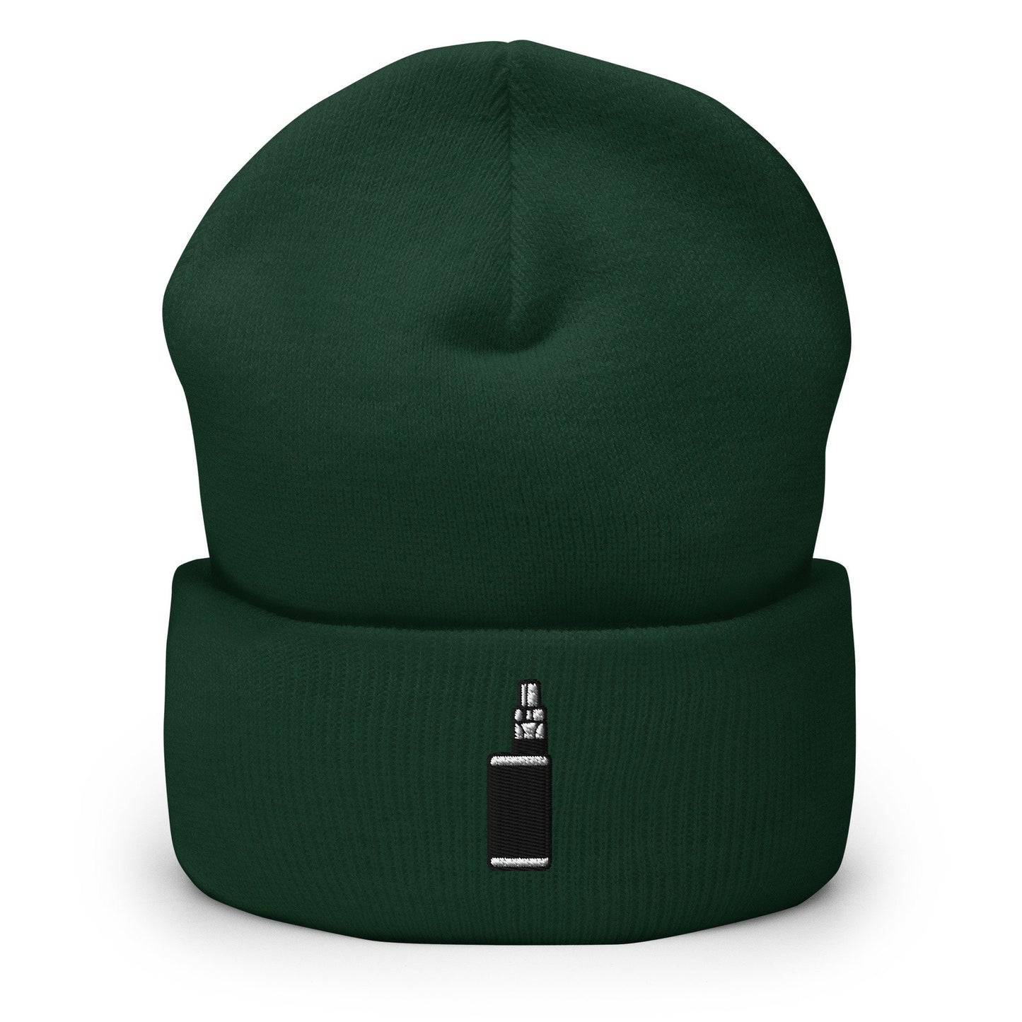 E-Cigarette Vape Embroidered Beanie, Handmade Cuffed Knit Unisex Slouchy Adult Winter Hat Cap Gift