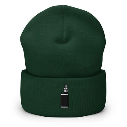 E-Cigarette Vape Embroidered Beanie, Handmade Cuffed Knit Unisex Slouchy Adult Winter Hat Cap Gift