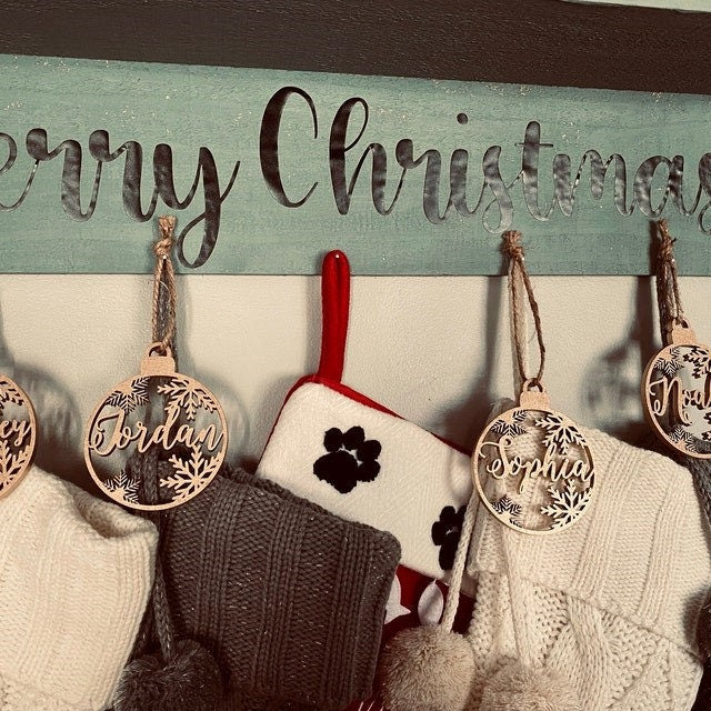 Personalized Christmas Ornaments personalized Custom bauble laser cut names CHRISTMAS gift