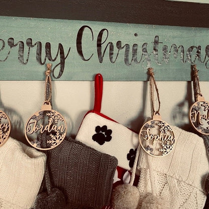 Personalized Christmas Ornaments personalized Custom bauble laser cut names CHRISTMAS gift