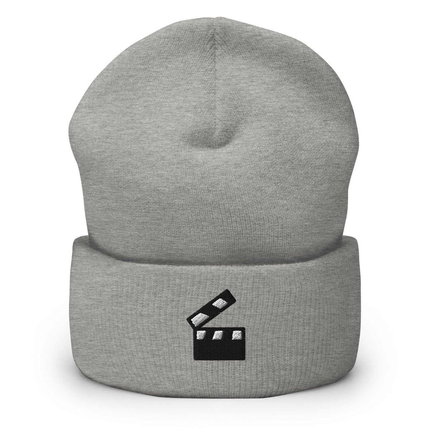 Hollywood Director Actor Film Major Filmmaker Clapper Embroidered Beanie, Handmade Cuffed Knit Unisex Slouchy Adult Winter Hat Cap Gift