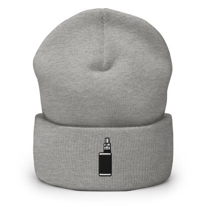 E-Cigarette Vape Embroidered Beanie, Handmade Cuffed Knit Unisex Slouchy Adult Winter Hat Cap Gift