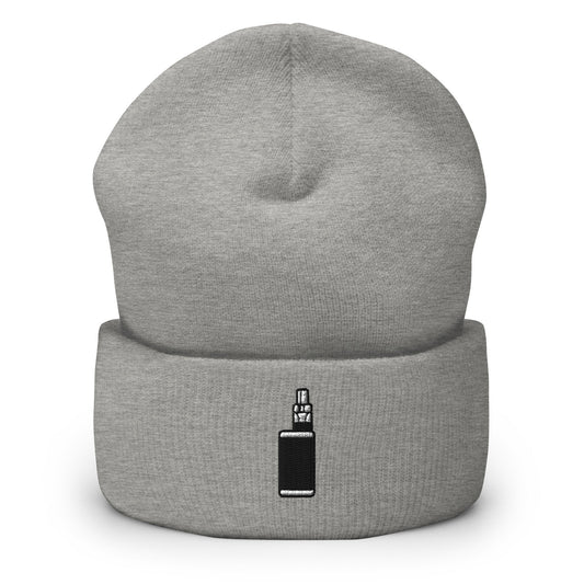 E-Cigarette Vape Embroidered Beanie, Handmade Cuffed Knit Unisex Slouchy Adult Winter Hat Cap Gift