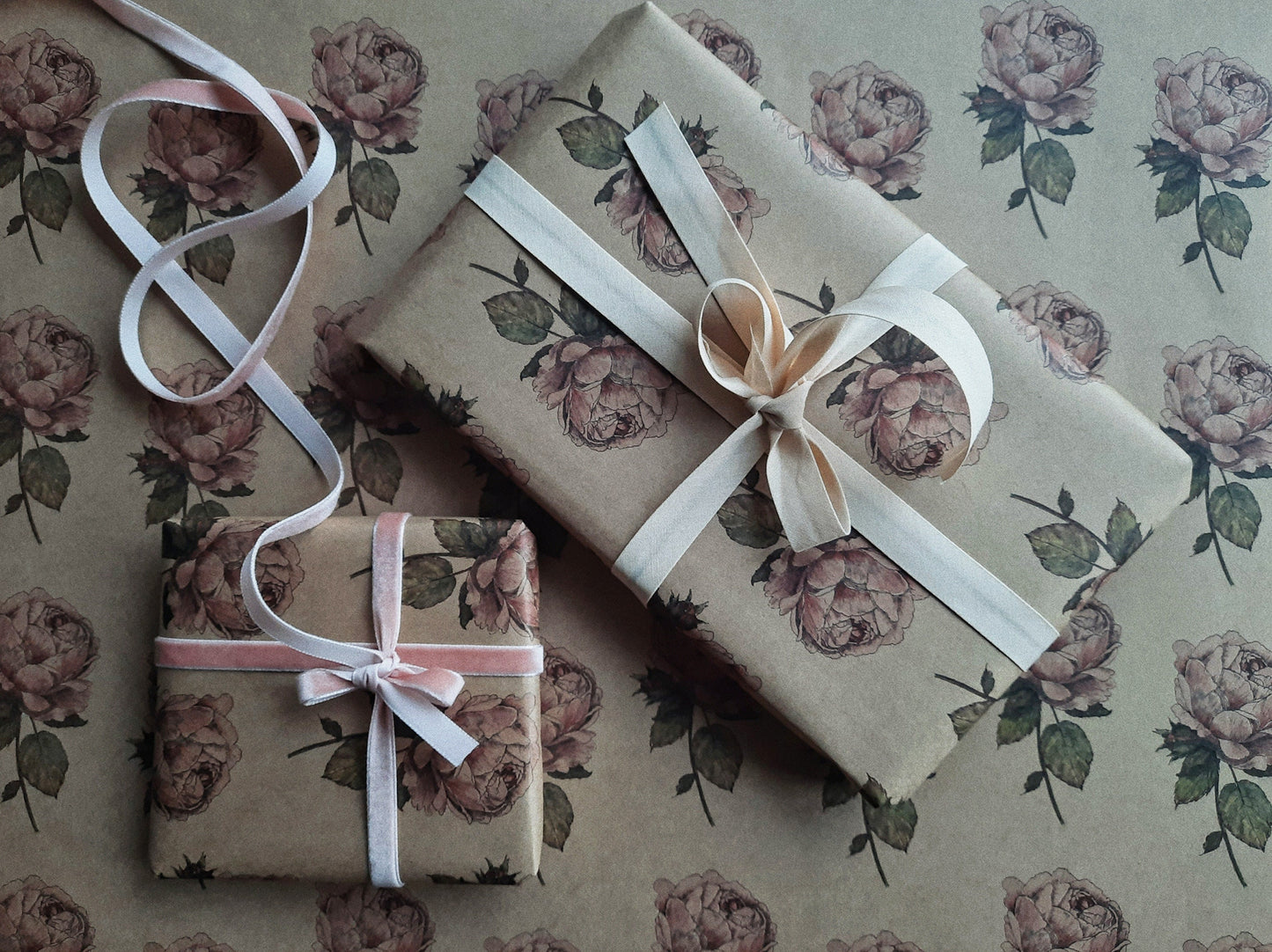 Vintage rose Wrapping paper, Gift Wrap, Wrapping, Rose Gift Warp, Wrapping paper, gift paper, floral wrapping paper, rose recycled wrappaper