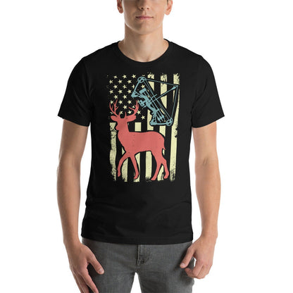 Hunting shirt, Bow hunting American flag shirt, Deer hunting shirt, gift for bow hunter, deer hunting gifts, bow hunter shirt, bow hunter