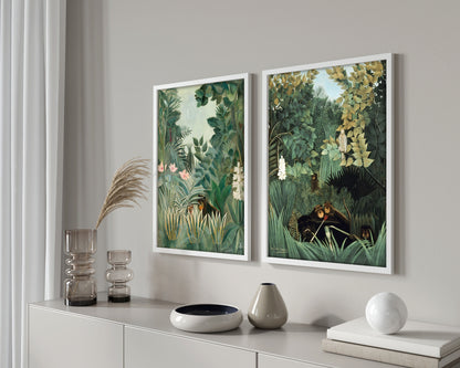 Henri Rousseau The Equatorial Jungle 1909 Print, Jungle tropical poster, Tropical wall art, Tropical exhibition poster