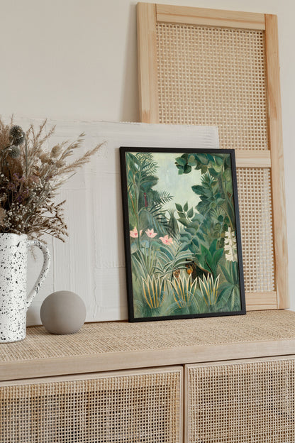 Henri Rousseau The Equatorial Jungle 1909 Print, Jungle tropical poster, Tropical wall art, Tropical exhibition poster