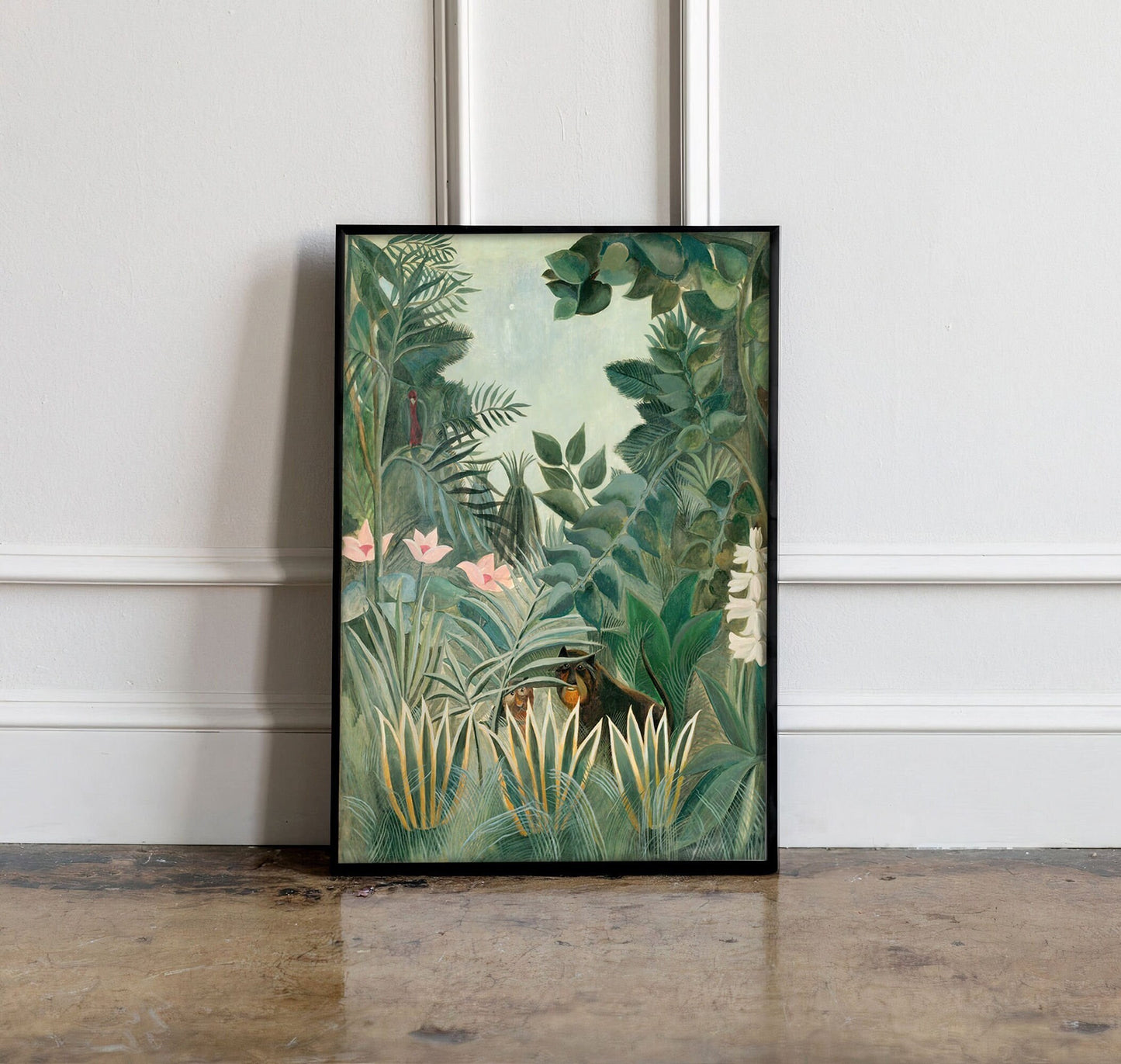 Henri Rousseau The Equatorial Jungle 1909 Print, Jungle tropical poster, Tropical wall art, Tropical exhibition poster