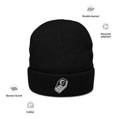 Coffin Staircase Beanie, Goth Beanie, Tattoo Clothing, Tattoo Inspired Hat, Edgy Beanie, Grunge Beanie, Punk, Emo, Alternative, Occult