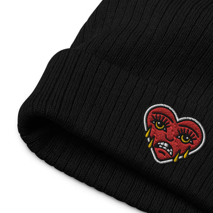 Crying Heart Beanie, Tattoo Inspired Clothing, Alternative Beanie, Goth Hat, Punk Clothing, Heart Beanie, Tattoo Design, Dark Aesthetic
