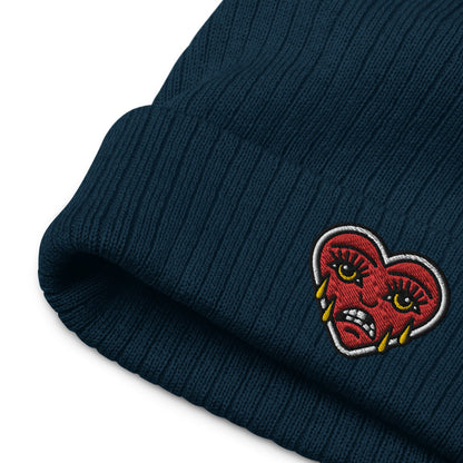 Crying Heart Beanie, Tattoo Inspired Clothing, Alternative Beanie, Goth Hat, Punk Clothing, Heart Beanie, Tattoo Design, Dark Aesthetic