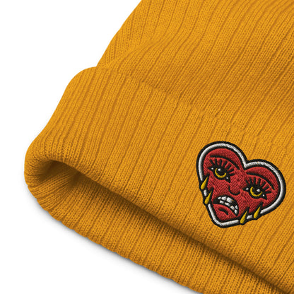 Crying Heart Beanie, Tattoo Inspired Clothing, Alternative Beanie, Goth Hat, Punk Clothing, Heart Beanie, Tattoo Design, Dark Aesthetic