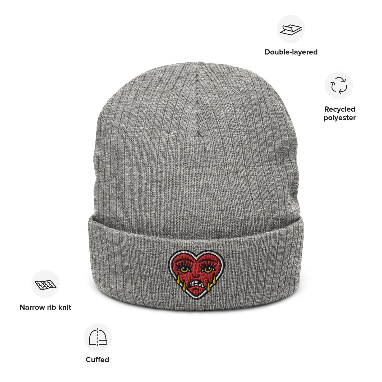 Crying Heart Beanie, Tattoo Inspired Clothing, Alternative Beanie, Goth Hat, Punk Clothing, Heart Beanie, Tattoo Design, Dark Aesthetic