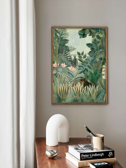 Henri Rousseau The Equatorial Jungle 1909 Print, Jungle tropical poster, Tropical wall art, Tropical exhibition poster