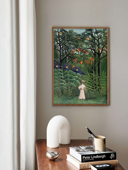 Henri Rousseau Woman walking in the forest print, Henri Rousseau print, Henri Rousseau poster, Tropical wall art, Tropical exhibition poster