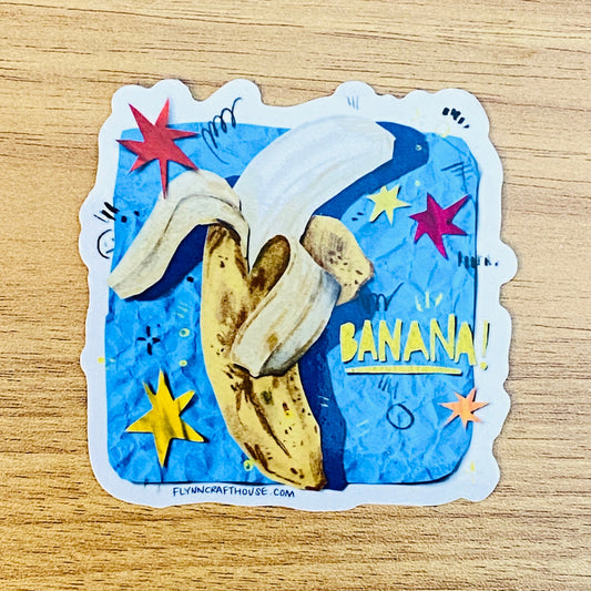 Banana | 3" Glossy Vinyl Sticker Decal | Waterproof  Weatherproof | Bananas Fruit Stickers