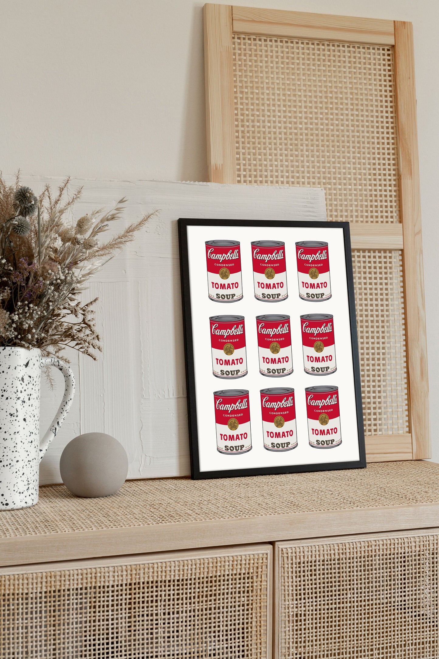 Andy Warhol Tomato Soup pop art poster, Andy Warhol Tomato Soup Print, Campbell Soup Poster, Kitchen wall decor