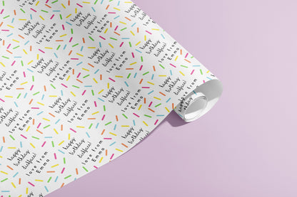 Personalised Gift Wrap, Names, Wrapping Paper, Your message, Birthday, Rainbow, Customised, Party, Couples, Valentines, Anniversary, Eco