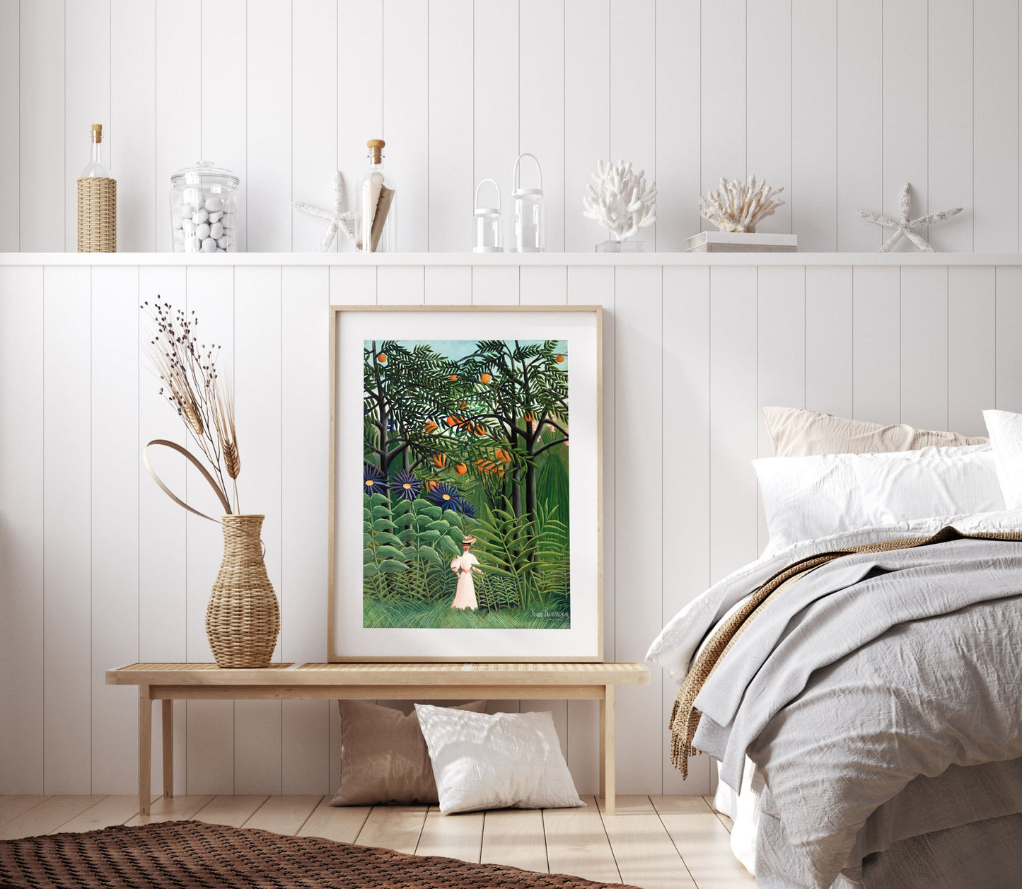 Henri Rousseau Woman walking in the forest print, Henri Rousseau print, Henri Rousseau poster, Tropical wall art, Tropical exhibition poster