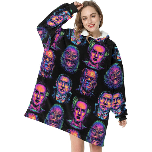 Classic monsters Halloween hooded Blanket Hoodie oversize winter