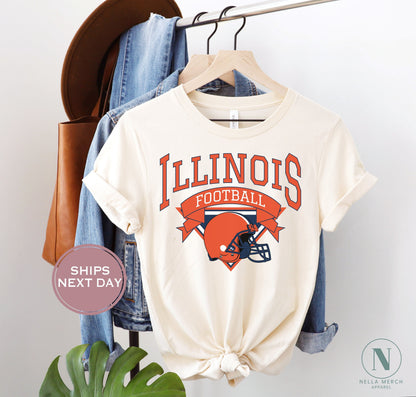 Retro Illinois Football Shirt, Vintage Illinois Football Shirt, Urbana-Champaign Women Shirt, College Football Shirt