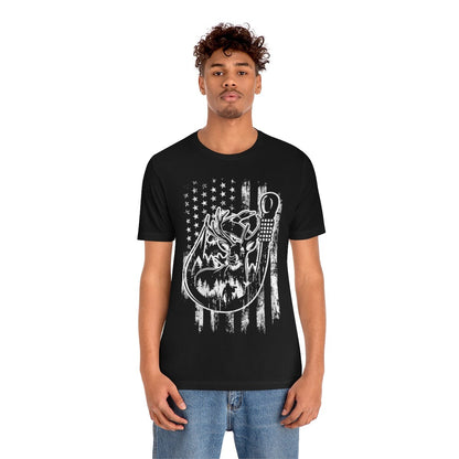 Deer Duck Fish Hunting Shirts | Hunter T-shirt Gift Idea | Antler Short Sleeve | Outdoor Cotton Jersey | Hunter Dad Shirts | Camping Tees