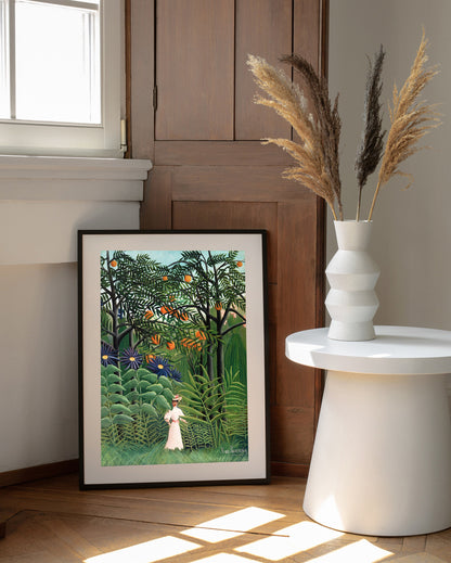 Henri Rousseau Woman walking in the forest print, Henri Rousseau print, Henri Rousseau poster, Tropical wall art, Tropical exhibition poster